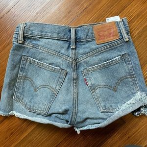 Levi high rise cut-off shorts